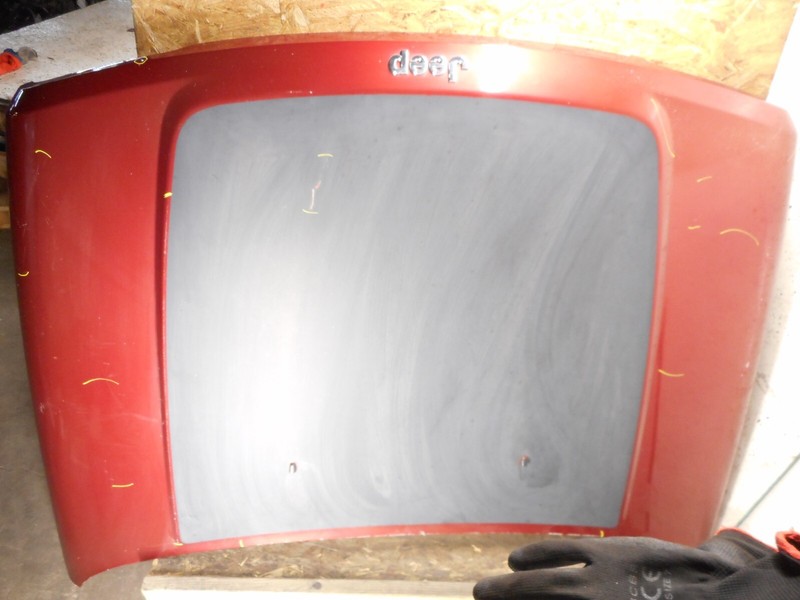 Jeep Liberty Hood Bonnet Red Grey Strip PRP OEM 2008 09 10 11 2012