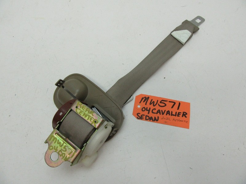 CENTER MIDDLE REAR BACK SEAT BELT SEATBELT SHOULDER HARNESS STRAP LATCH CAR TAN