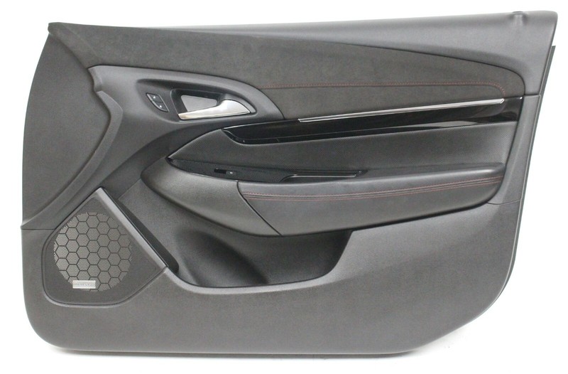 2014-2017 Chevy SS Sedan RH Front Black Door Panel w/ Suede & Red Stitching USED
