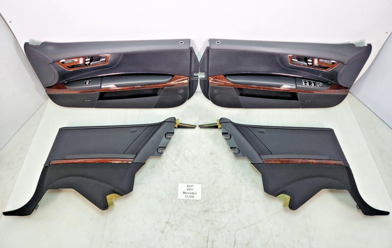 ✅07-14 OEM Mercedes W216 CL550 Front Rear Left Right Wood Leather Door Panel SET