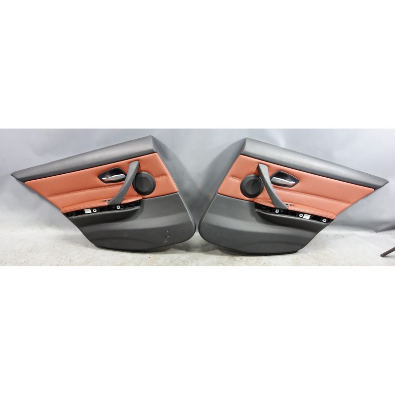 2009-2012 BMW E90 E91 3-Series 4dr Rear Interior Door Panels Red Brown Leather