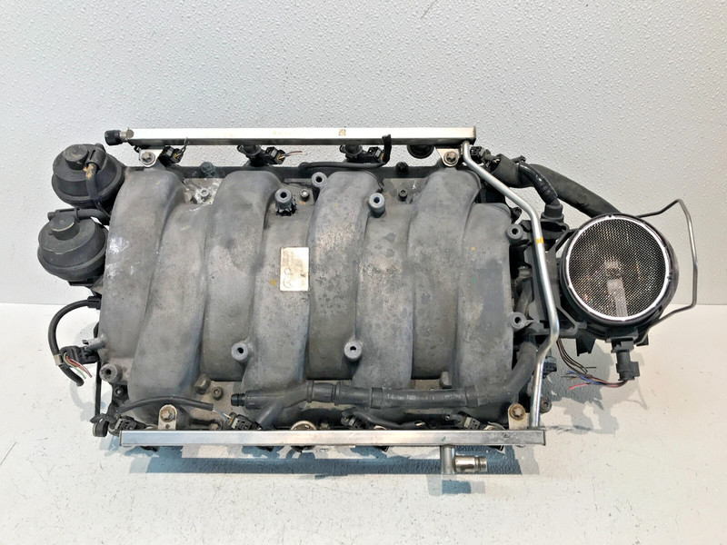 07-12 Mercedes W221 S550 Engine Motor Air Intake Manifold Fuel Rail Throttle OEM
