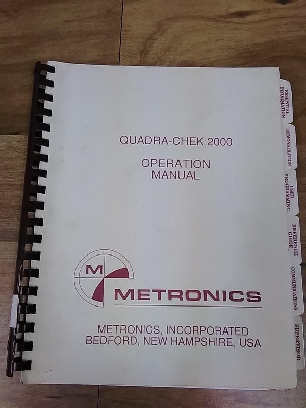 Metronics Quadra-Chek 2000 Operation Manual