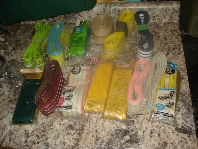 Vintage lot Replacement Lawn Chair Webbing Strapping Re-Web Kits, Chaise Lounge