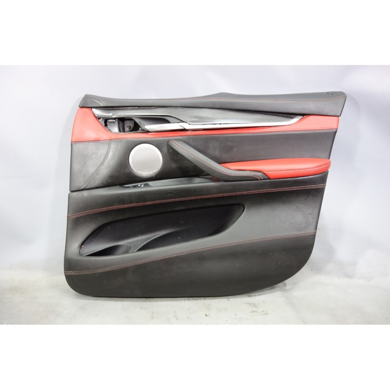 2014-2017 BMW F86 X6 M Right Front Pass Interior Door Panel Mugello Red Leather