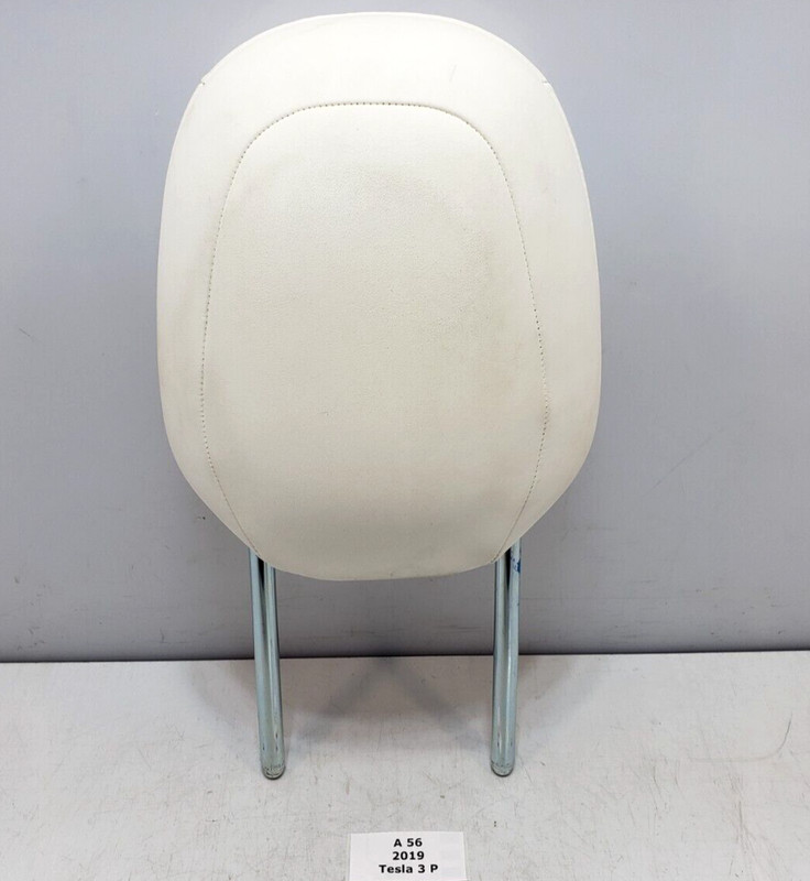 ✅ 17-23 OEM Tesla Model 3 Front Left Driver Side 1st Row Headrest Leather White*