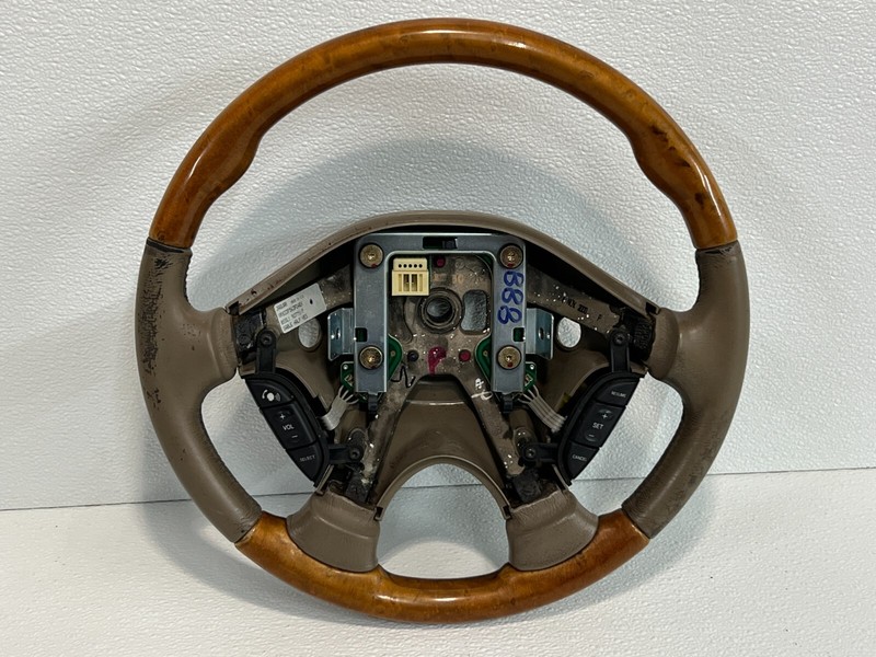 97-03 Jaguar S-type Steering Wheel w/ Switches Beige OEM