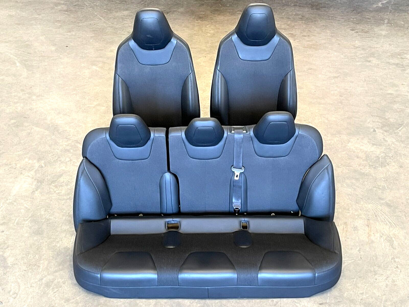 ⭐2012-2016 TESLA MODEL S COMPLETE FULL SEAT SET FRONT & REAR CLOTH OEM LOT2TP