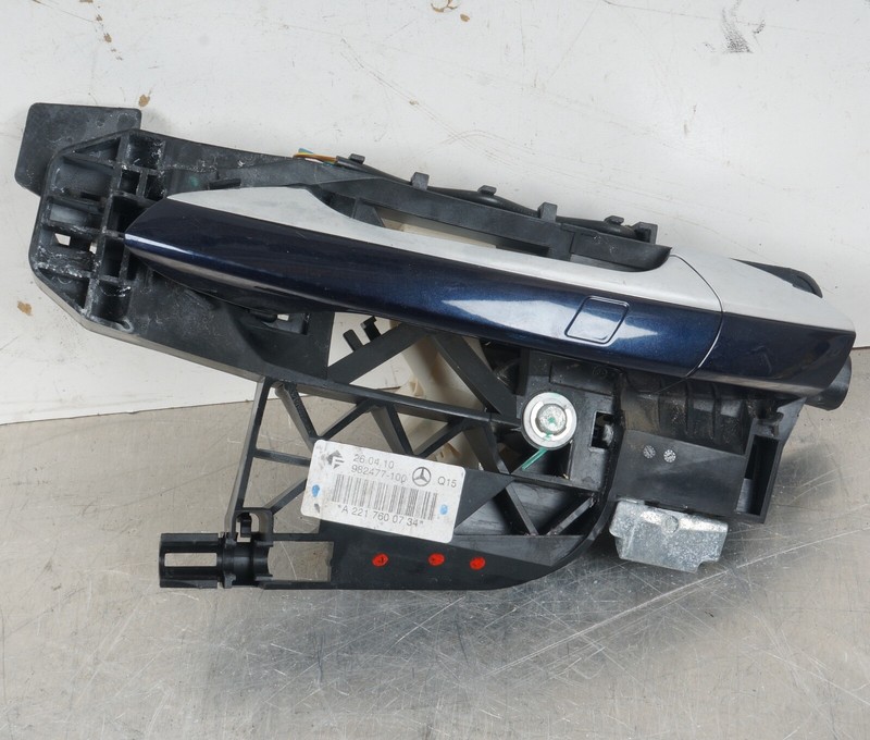 07-13 Mercedes W221 S400 S550 S63 AMG Rear Left Side Exterior Door Handle BLUE