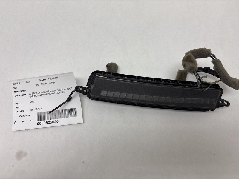 20 FORD RANGER HEAD UP DISPLAY UNIT EMERGENCY MESSAGE SCREEN OEM