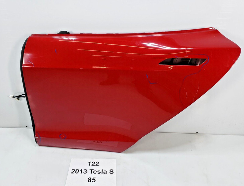 ✅ 12-16 OEM Tesla Model S Rear Left Driver Side Door Shell Panel Red PPMR