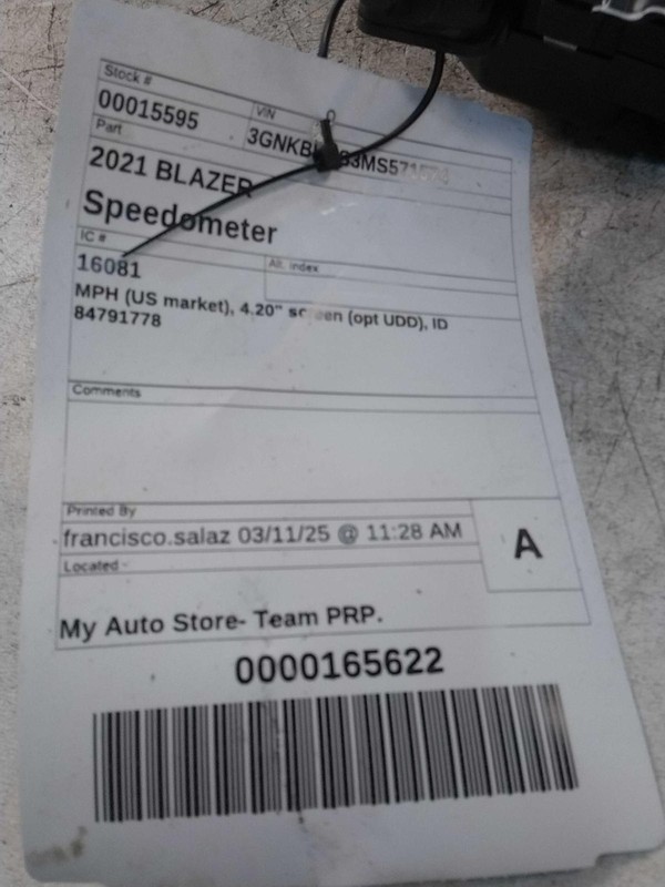 2021 Chevrolet Blazer Speedometer Gauge OEM Grey 69K Miles NJ25-15595-401387