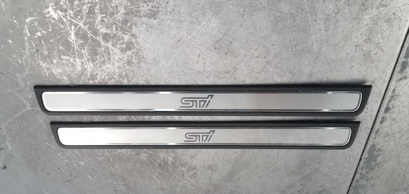 2010 Subaru WRX STi Front Door Sill Scuff Plates #7397 E4