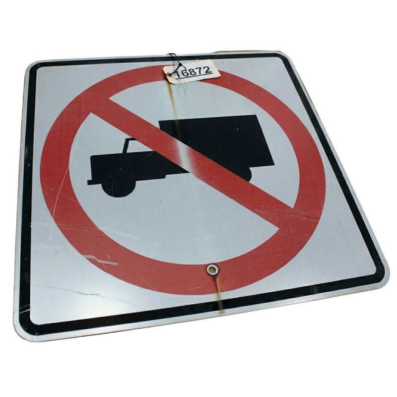 Authentic NO TRUCKS Road Sign Real Street Vintage Retired Highway 24"x24"