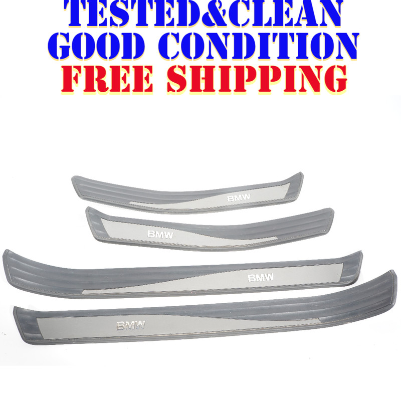 08 09 10 BMW 528Xi E60 FRONT & REAR DOOR SILL SCUFF PLATE TRIM SET OF 4 OEM
