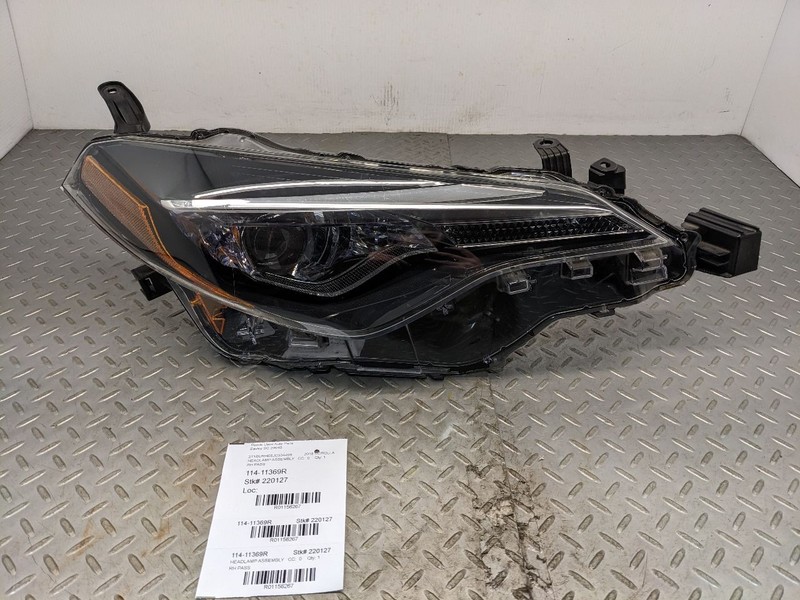 Passenger Right Headlight Sedan Bi-led Fits 17-19 COROLLA 1156267
