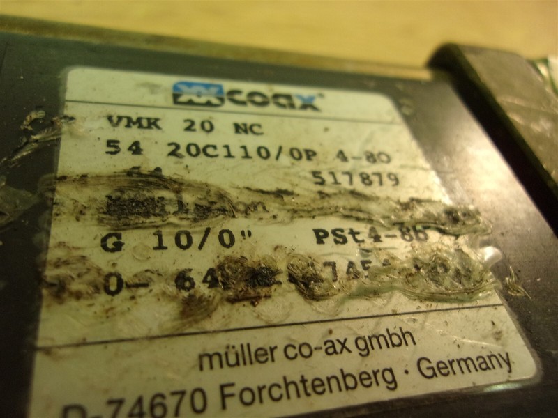 XX Coax VMF 2NC 54 20C110/OP 4-80 S17879 Solenoid Valve *FREE SHIPPING*