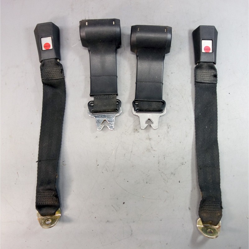1969-1978 BMW E3 Sedan E12 5-Series Rear Seat Belt Pair Black OEM