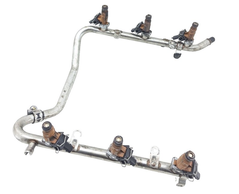 03-06 Mercedes W163 ML350 Fuel Injection Rail Line w Injectors 1120701095