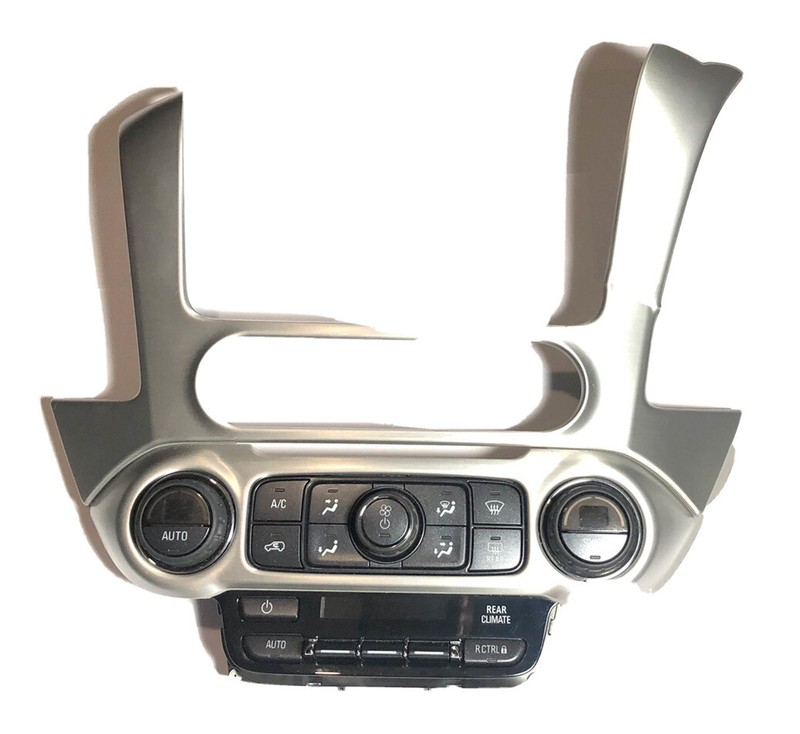 2015 GMC YUKON HEAT/AC DUAL CONTROL RADIO AUDIO DASH BEZEL ID 23449658, 22883556