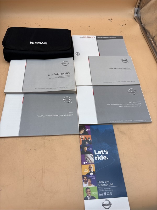 2018 Nissan Murano Owners Manual, Quick Reference Guide With Case Included