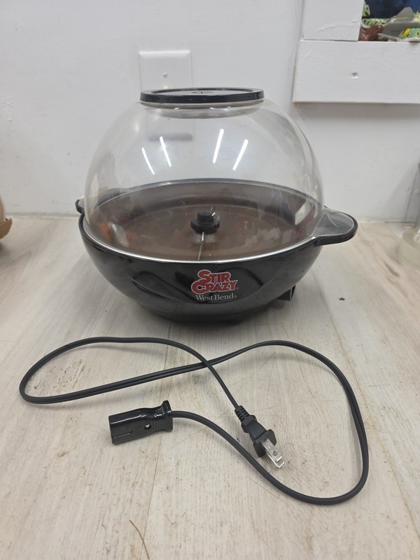 West Bend Stir Crazy 6 Quart Electric Popcorn Maker Model 82306 Black WORKS