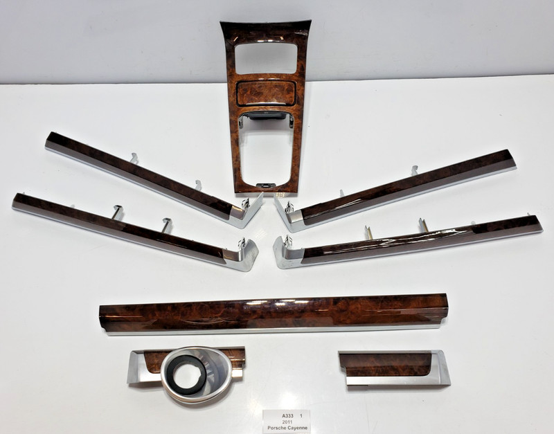 ✅ 11-14 OEM Porsche Cayenne 958 Front Dash Door Center Console Wood Trim SET*