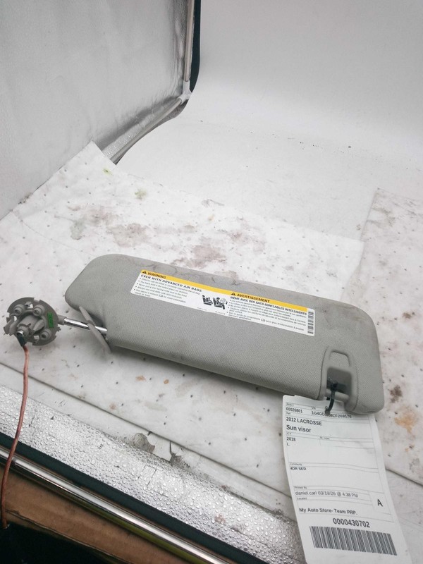 2012 Buick LaCrosse Grey Used Sun Visor 594931 4DR Sedan Parts