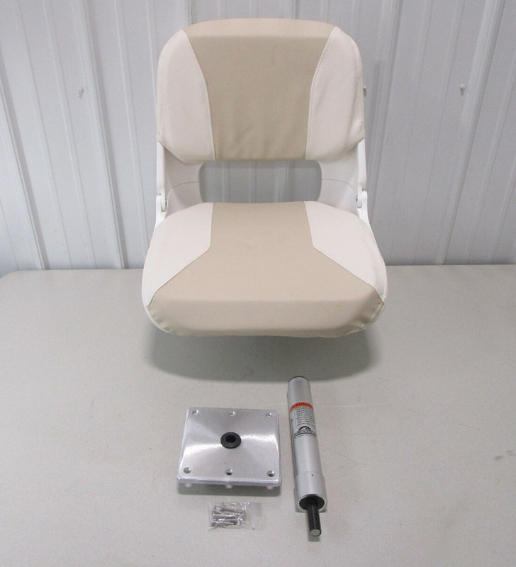 Paddle King Pontoon Boat Padded Light/Dark Tan Fishing Swivel Seat Assembly