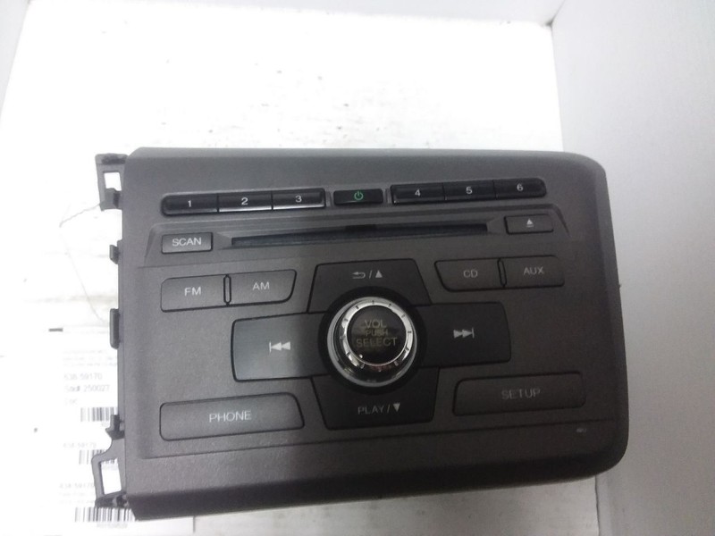 Radio Receiver Assembly AM FM CD MP3 EX Fits 12 CIVIC 39100-TR0-A81