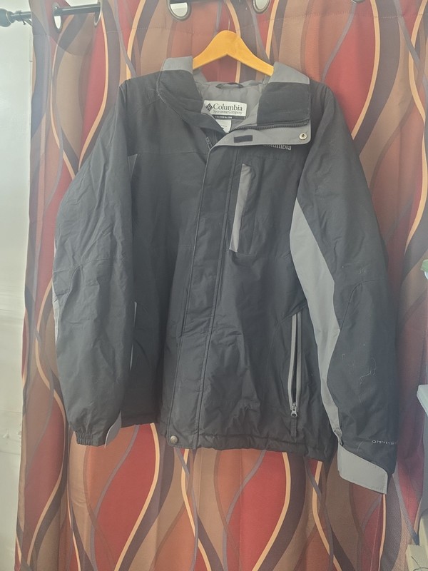 Columbia Omni Shield Jacket Mens Large Black Gray Waterproof Coat WM5436