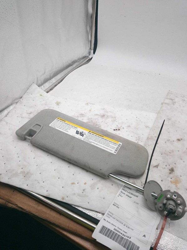 2012 Buick LaCrosse Grey Right Sun Visor OEM Used 328281 100K Mileage
