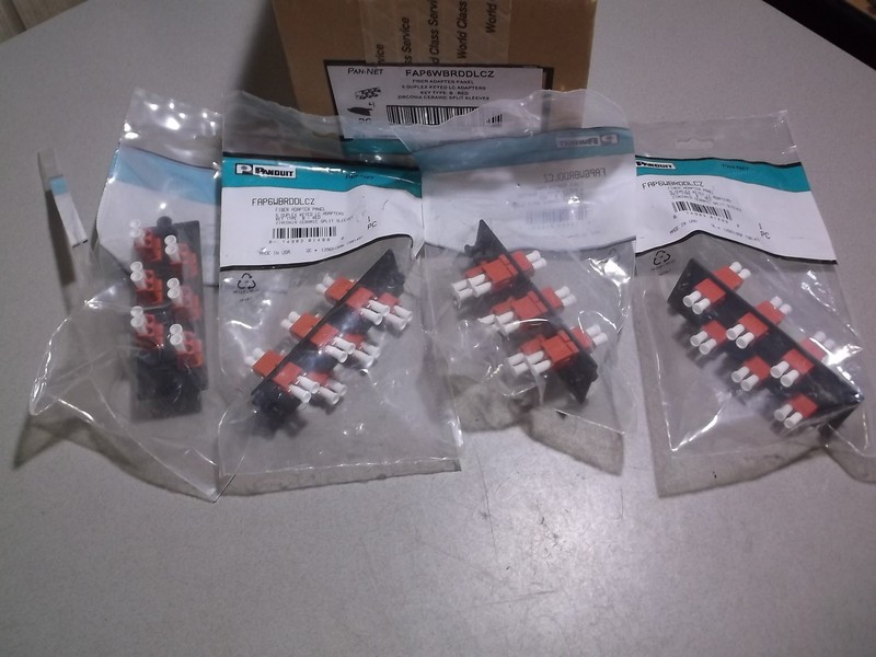 NEW Panduit FAP6WBRDDLCZ Fiber Adapter Panel 6 Duplex, Lot of 4 *FREE SHIPPING*