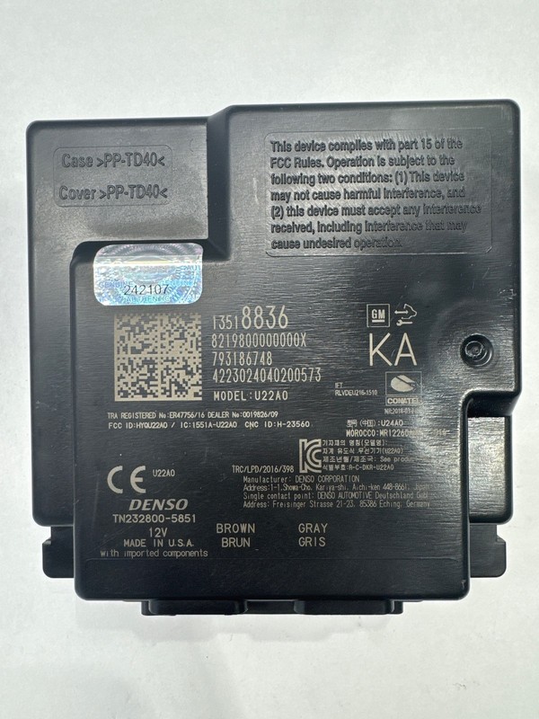 2019-2024 Cadillac Xt4 Premium Anti Theft Keyless Receiver Module 13518836 Oem