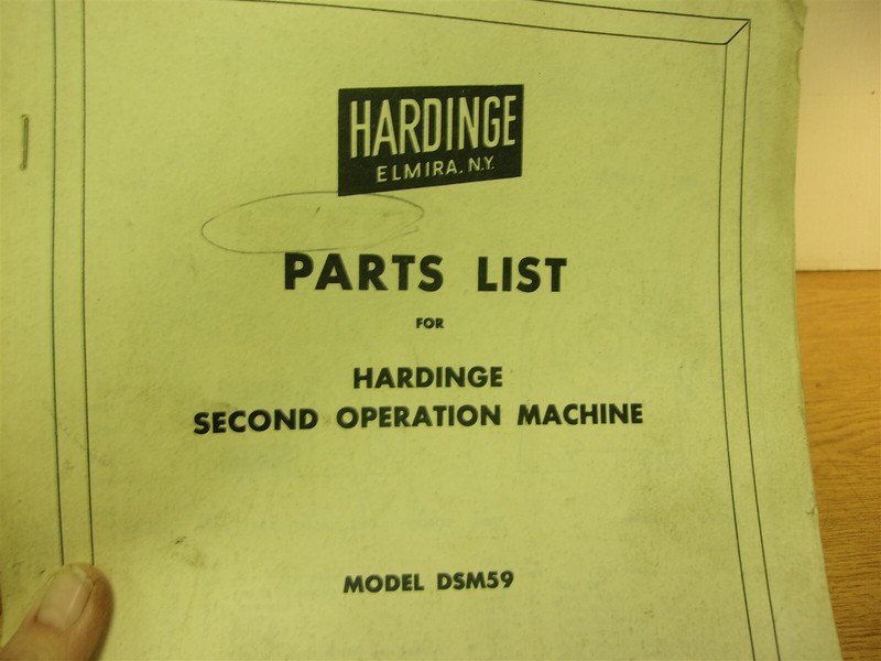 Hardinge Parts List Model DSM59 *FREE SHIPPING*