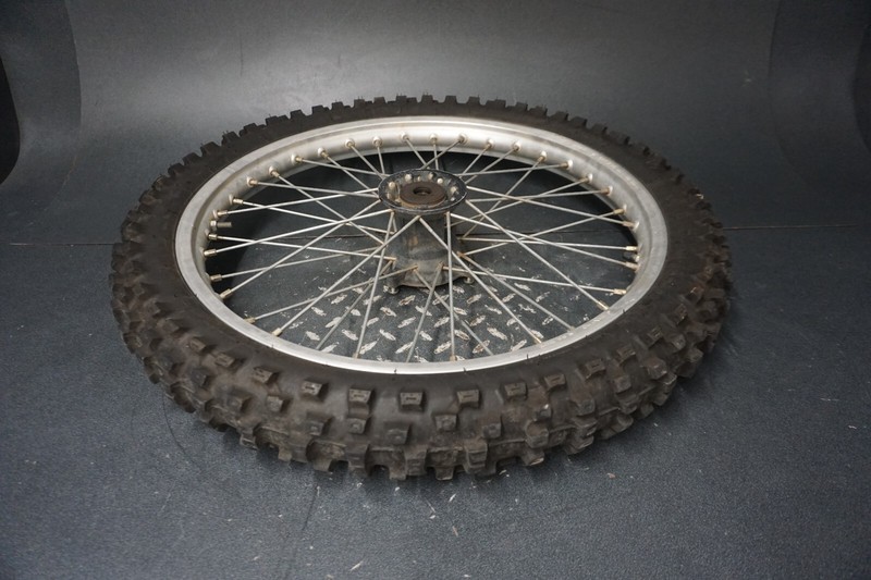 1983-1985 CR500 Honda OEM Front Wheel Rim Ass'y w/ 80/100-21 Dunlap Geomax Tire