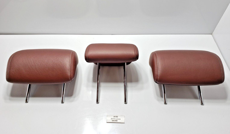✅ 13-15 OEM Lexus GS350 Rear Left Right Center 2nd Row Headrest Leather SET Of 3