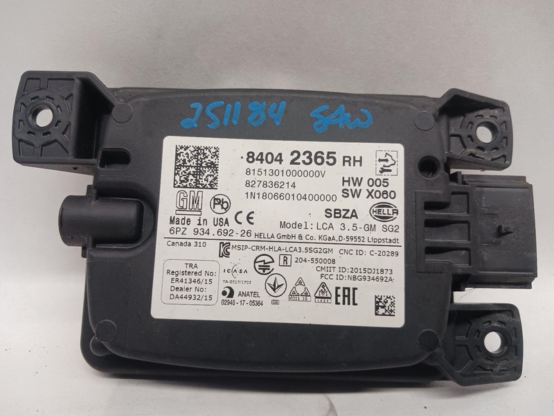 18-'21 CHEVROLET TRAVERSE right rear radar unit blind spot alert OEM 1 Yr Wnty!