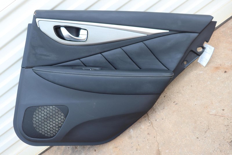 2014-2021 INFINITI Q50 REAR RIGHT SIDE DOOR PANEL TRIM COVER LEATHER BLACK OEM