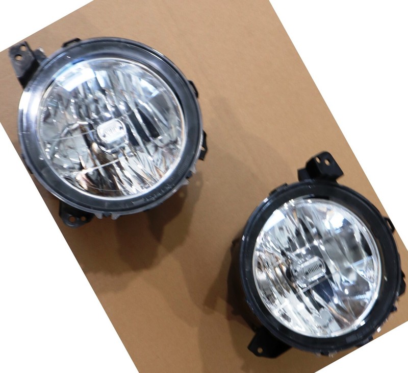 Headlights Set fit 18-24 Jeep Wrangler + Gladiator HALOGEN Headlamps OEM Factory