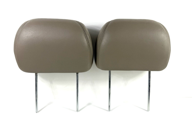 2003-2006 Chevy Silverado GMC Sierra Front Headrests Pair Set Beige Leather OEM