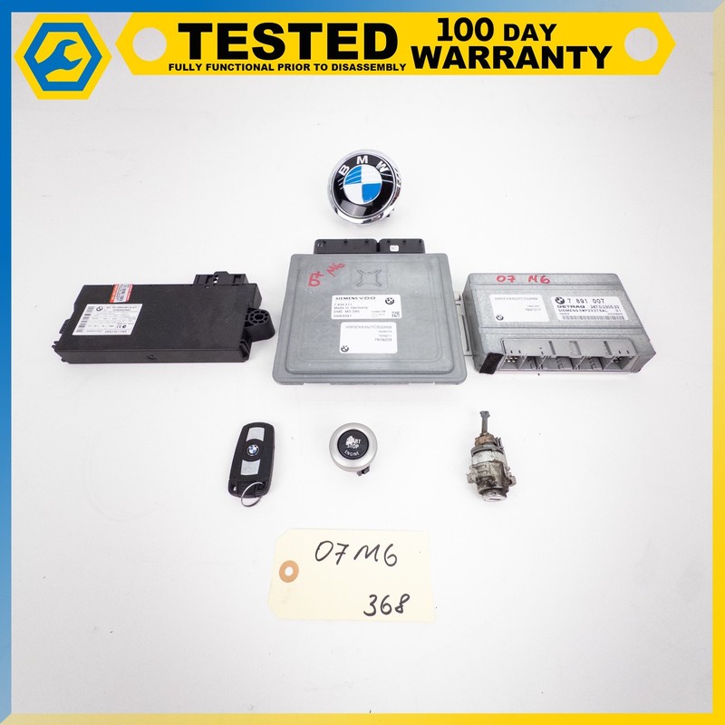 06-10 BMW M6 M5 ECU BCM COMPUTER MODULES SET W/ KEY CYLINDER LOCK OEM
