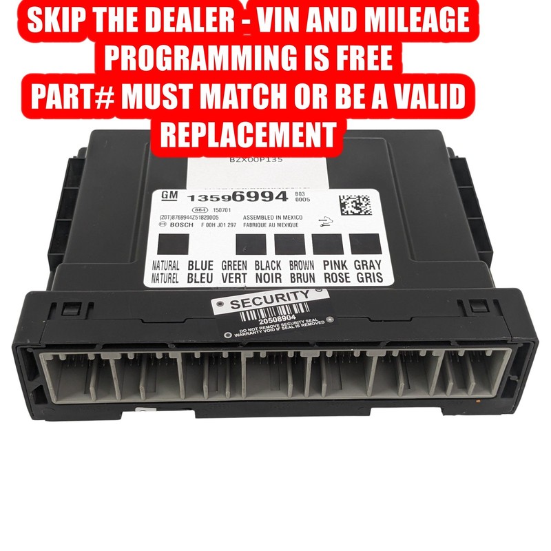 VIN PROGRAMMED 14-17 Buick Cadillac Chevrolet Body Control Module BCM BCU OEM