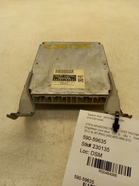 03 04 TOYOTA TACOMA ENGINE ECM PASSENGER DASH ELECTRONIC CONTROL MODULE