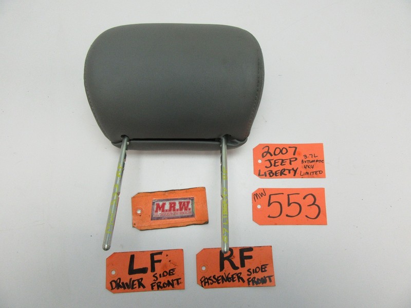 SEAT HEADREST HEAD REST FRONT GREY DRIVER PASSENGER SIDE for 07 JEEP LIBERTY