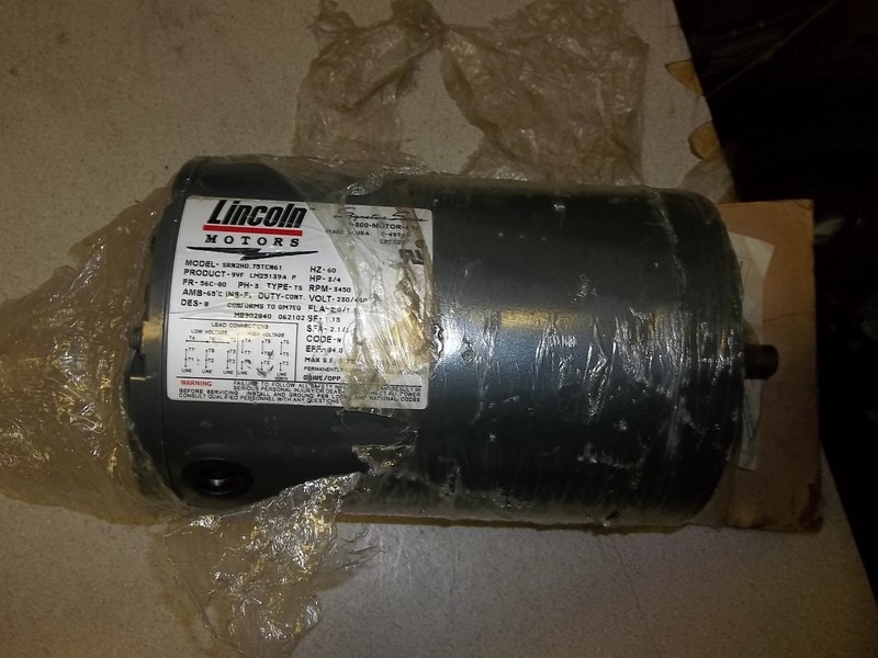 Lincoln SRN2H0.15TCN61 Electric AC Motor 3/4HP 3450 RPM *FREE SHIPPING*