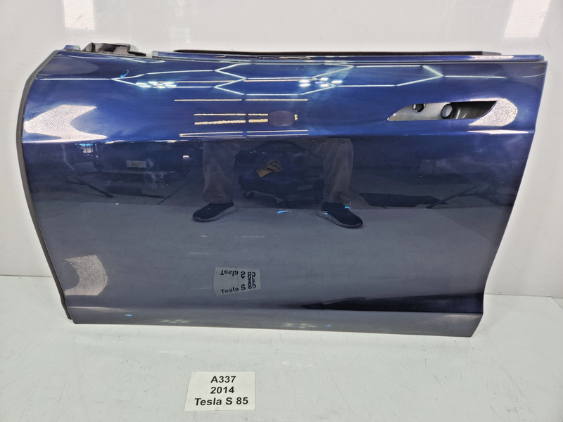 ✅12-16 OEM Tesla Model S Front Left Driver Side Door Shell Panel Blue PMMB NOTE*