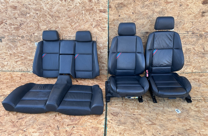 98-99 BMW E36 M3 Convertible M Sport Seat Black Nappa Leather SET OEM 100K Miles