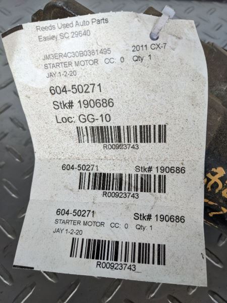 Starter Motor Fits 10-13 MAZDA 6 923743