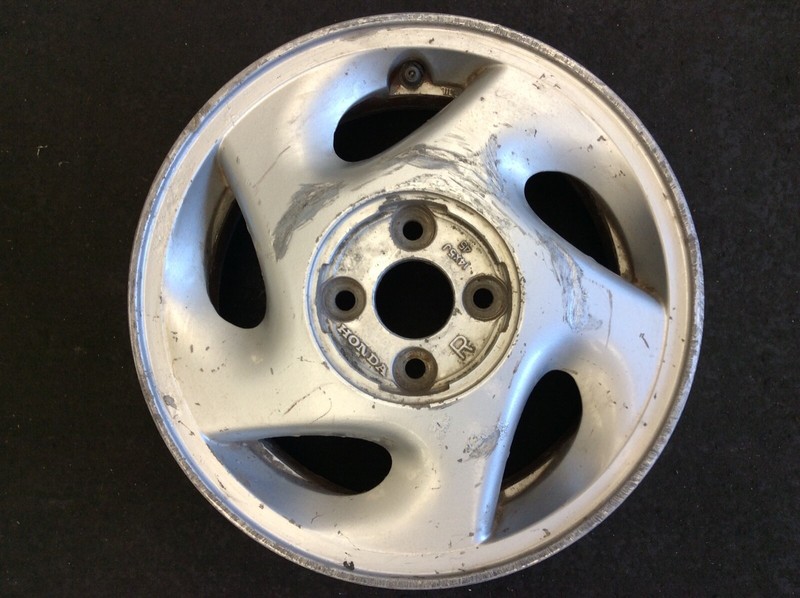 90 91 CRX Si One (1) Right Aluminum Alloy Wheel Rim Disk 5Jx14 5 Spoke Used OEM